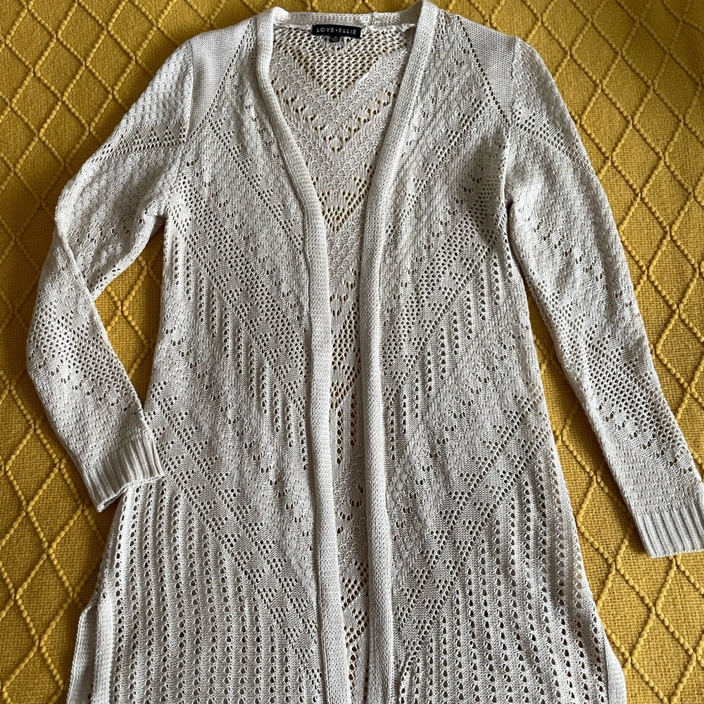 Love Ellie Cheril Pointelle Duster Cardigan